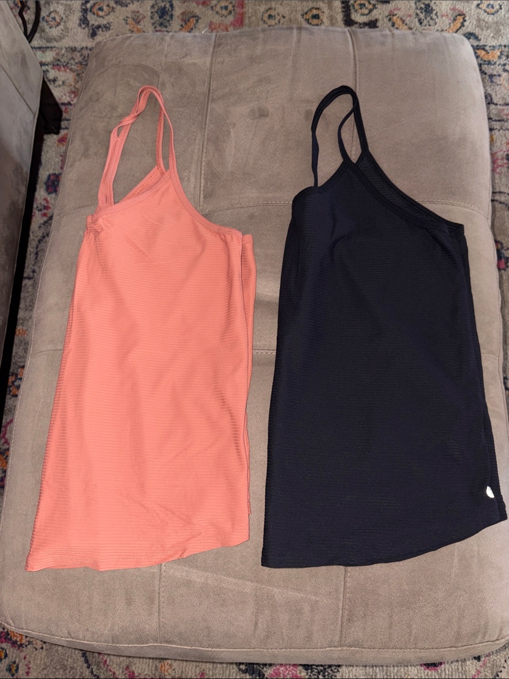 CALIA by Carrie Underwood One-Shoulder Tank Tops in Coral and Black